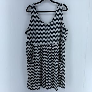 Saint Tropez West Womens 2X Dress Black White Beach Vacation Coastal Pockets